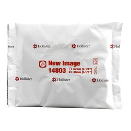 Hollister New Image Recolector de Materia Fecal en Ostomias - Barrera Plana Colostomia 14803 Recortable 44mm, Aro 57mm - Caja con 5 piezas
