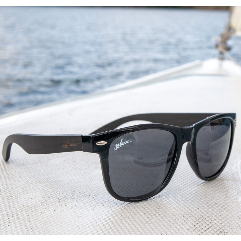 glozzi lightweight wooden sunglasses with wooden arms for men and