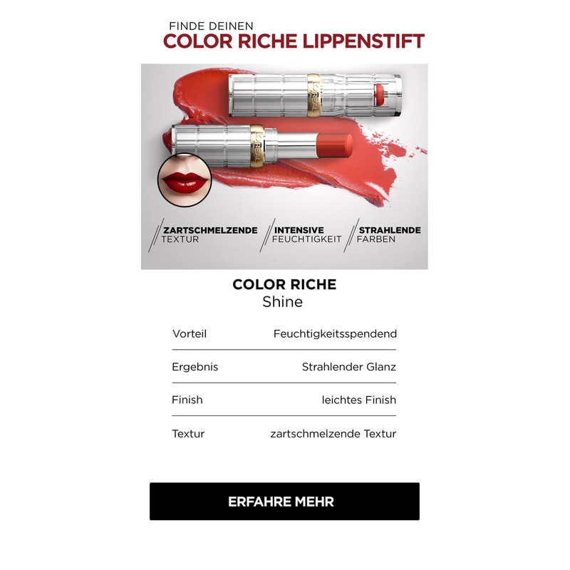 L'Oréal Paris Lipstick for a powdery matte finish and 16
