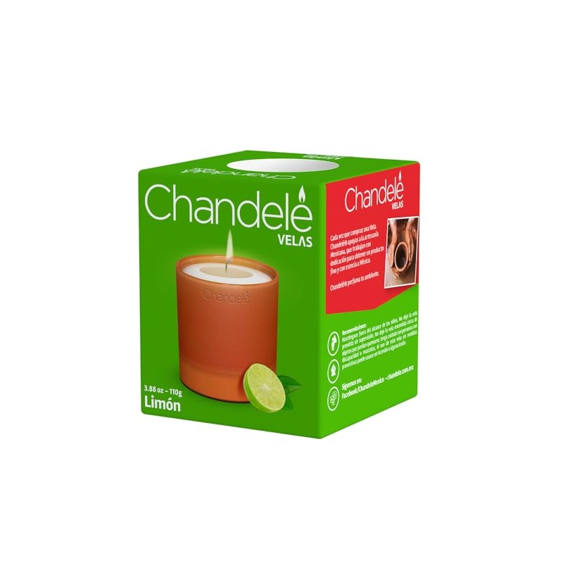 Vela aromática Limón en Vaso de barro