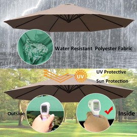 Outdoor Patio Umbrella Replacement Canopy 9FT Replacement Umbrella Cover Garden Pool Parasol Top Fabric Cover With 6 Ribs/8 Ribs (Only Polyester Canopy) (Color : Red+White, Size : 3.0m/10FT-6Ribs)