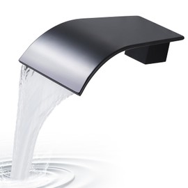 Matte Black Waterfall Tub Spout, High Flow Laminar Waterfall Tub Filler Spout, Wall Mount Cascading Bath Spout for Bathtub & Vessel Sink