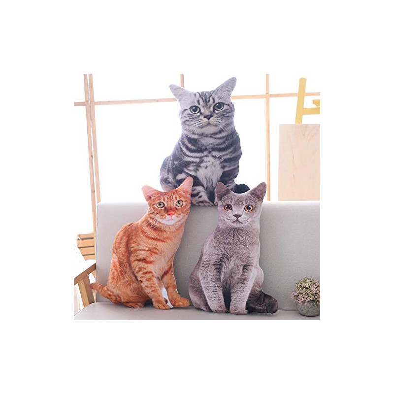 Maomoto Cat Shaped Plush Throw Pillow, 50 cm, 3D Simulation