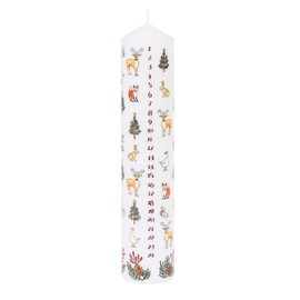 Alison Gardiner Advent Candle Winter Wildlife 4.5 cm x 25.5 cm Pillar Candle