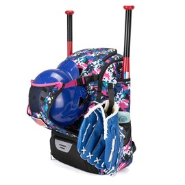 Softball Bag with Main Compartment for Baseball Equipment Organization and Pink Softball Bag Polyester Gloves, Pink
