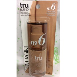 COVERGIRL truBlend Liquid Foundation Makeup Perfect Beige M6, 1 oz NEW SEALED.