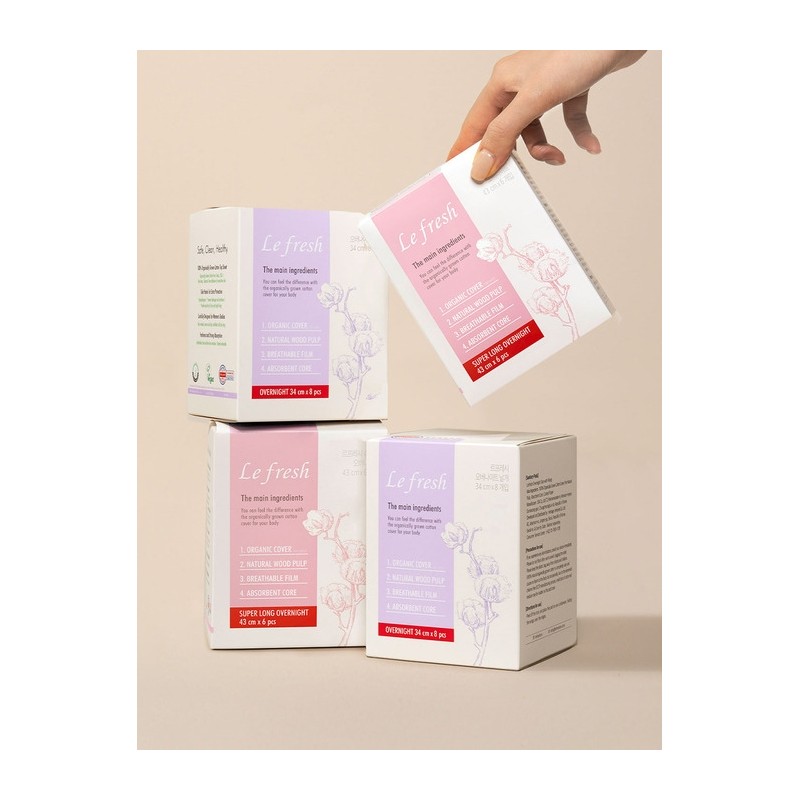 Organic 100% cotton cover vegan sanitary pad overnight 2 packs