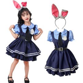 Matreeglam Halloween Cosplay, Rabbit Police Costume, Cute, Police Cosplay, Short Sleeve Dress, Women's Costume, Children's Anime, Cosplay Costume, Costume, Costume, Event, Cultural Festival, School