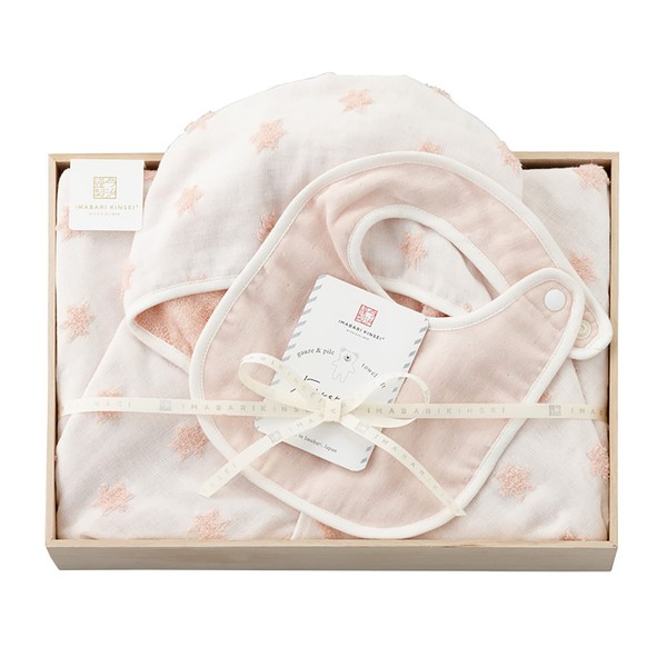 Imabari Towel Imabari Kimabari Kimono Baby Gift Gift Set 2 Piece Hooded Bath Poncho x 1, 23.6 x 39.4 inches (60 x 100 cm), Style x 1, 7.9 x 9.1 inches (20 x 23 cm), First Towel, Pink, Baby Products, Baby Shower, Made in Japan