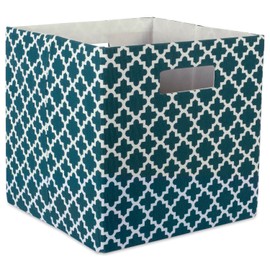 DII Cubo reticulado de poliéster, Lattice Teal, 13" Large Cube, 1, 1