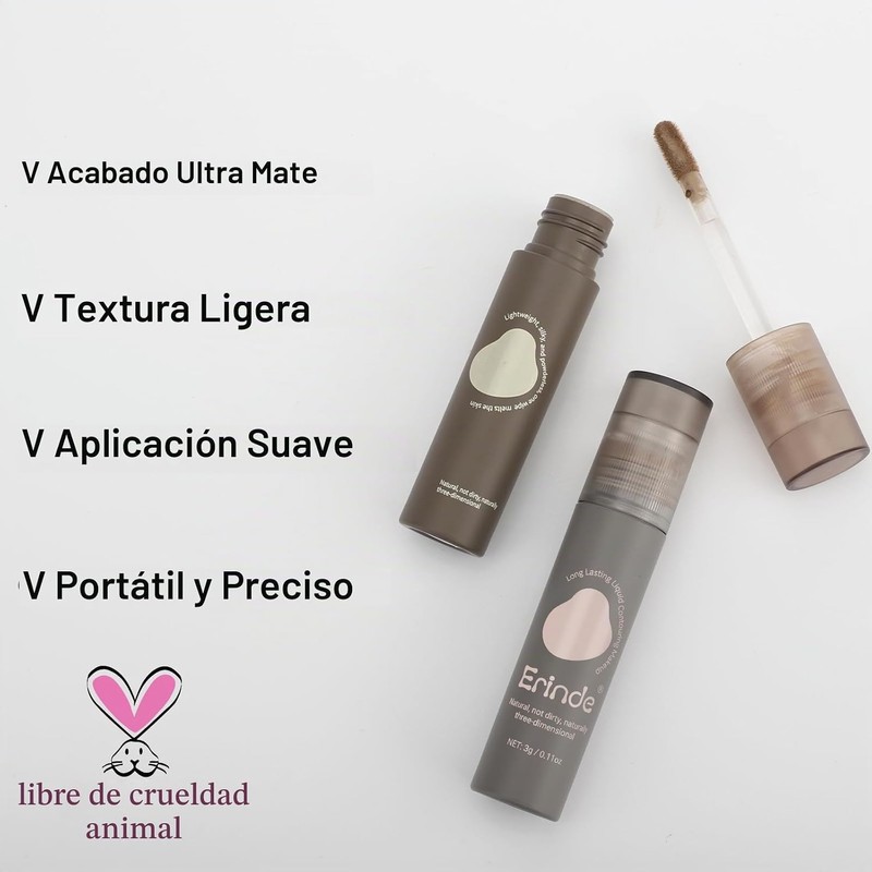 Erinde Contorno Líquido Cool Toned, Bronceador con Acabado Crema Natural