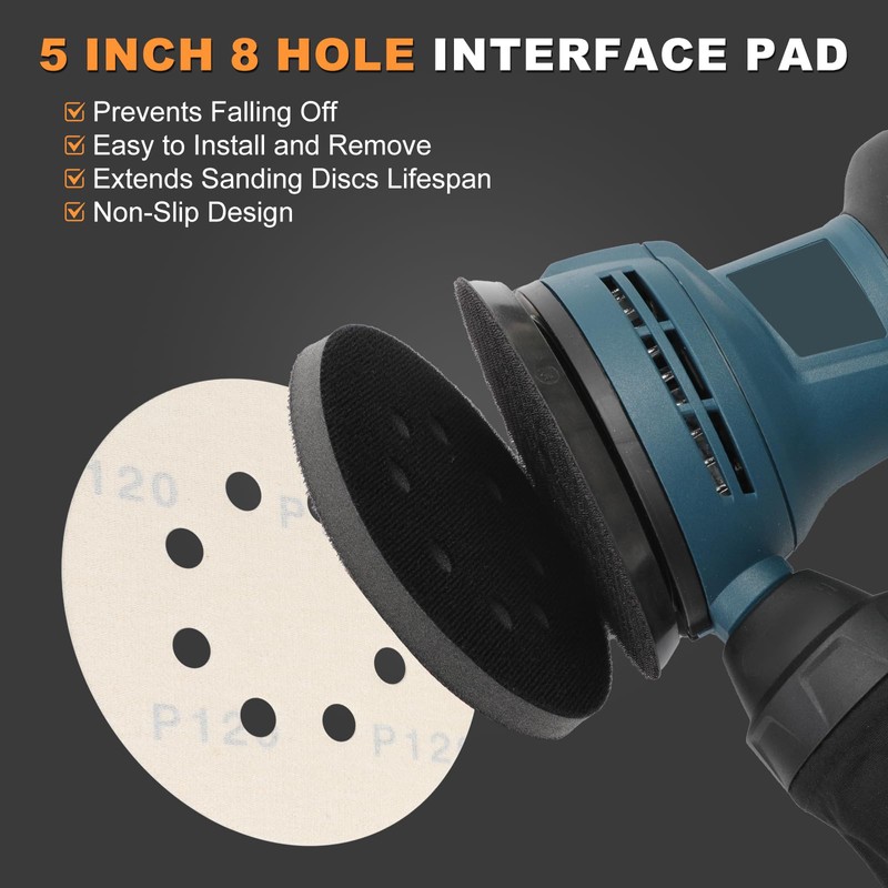 BMOTL 5-Inch 8-Hole Interface Pad:4 Pack Hook & Loop Foam