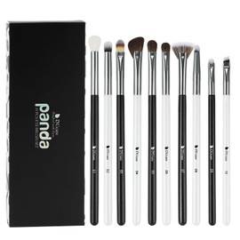 DUcare 1061 Eye Shadow Brush, Set of 10, Mini Eye Makeup, Dedicated Brush, Natural Bristle, Makeup Brush, Ultra Soft, High Quality Makeup Brush, Attractive Eyes, Makeup Tool, Black