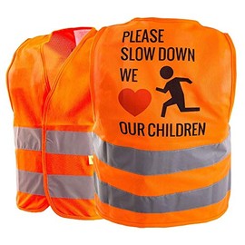 RK Safety Hi Visibility Kids Safety Vest, Hi-Vis Waistcoat | Kids Outdoor Play, School Trips, Costume Play, Skating, Biking Vest | Orange, Small- 50 PCS