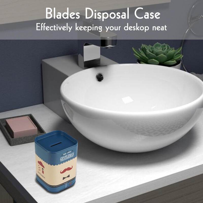 1 Pack Razor Blade Disposal Container for Safety Razor Blade,