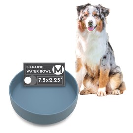 Should We Go? The Perfect Dish - Durable Dog Water Bowl - No Spill - Less Mess Non-Tippable Water & Food Bowl, Pure Silicone, Spill Proof with Suction Cup, Suitable for All Pets, Medium-Ocean