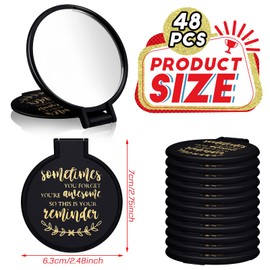 Espejo compacto de bolsillo patriótico a granel, espejo de mano para el día de la independencia, espejo de mano, mini plegable, espejo redondo, bolsillo de bolsillo, espejo de mano, espejo de viaje, para mujeres y niñas (negro, inspirador)