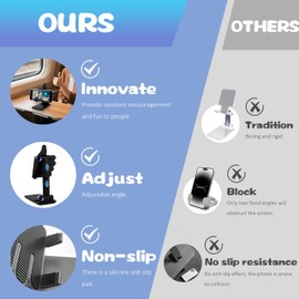 Beiskll Thumbs Up Foldable Cell Phone Stand for Desk, Adjustable Silicone Anti-Slip Phone Holder Compatible with All Mobile Phones, Cute Creative Desktop Accessory for Office/Home, 2 Pack Black & Pink