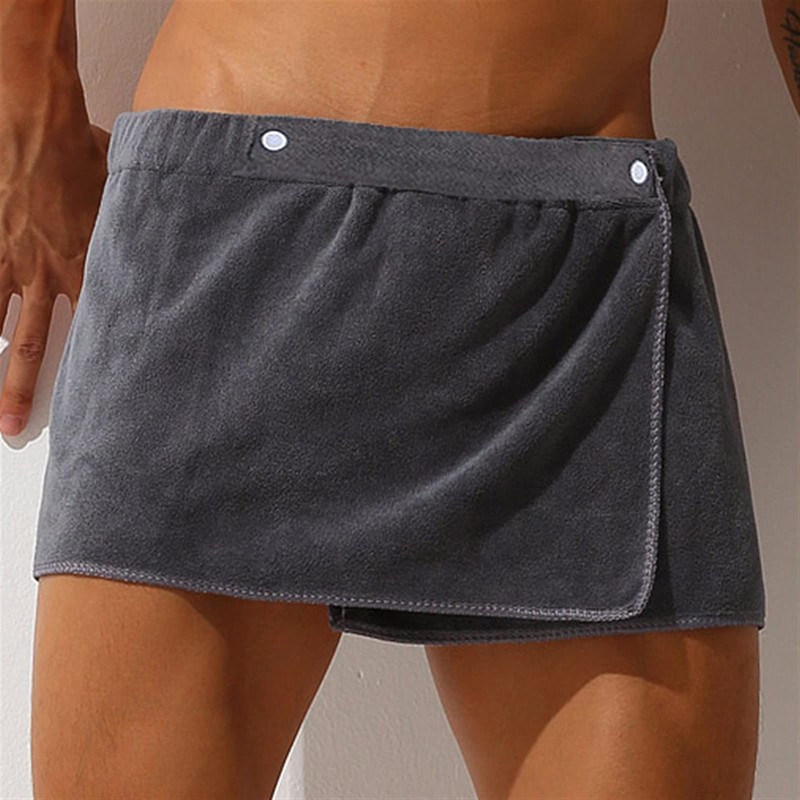 Men Soft Wearable Bath Towel Short Pants Soft Mircofiber Swimming