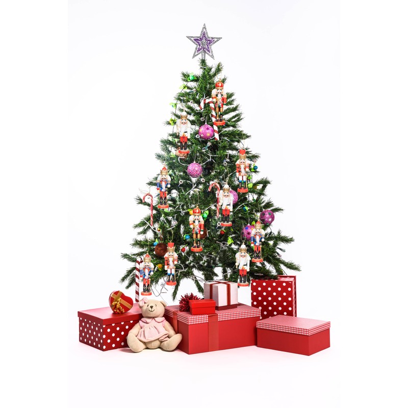 SHATCHI 13cm Wooden Christmas Nutcrackers 4pcs Set - Soldiers King