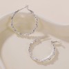 PABBEU Silver Hoops Earrings for Women Cubic Zirconia S925 Sterling
