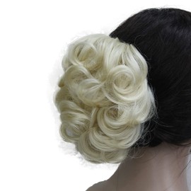 Wiginway Curly Wavy Ponytail Hair Piece for Women - Clip on/Clip in Hair Extensions, 613 Blonde