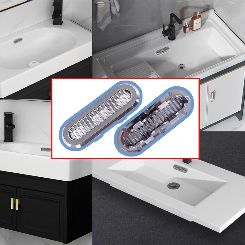 4 Pack Bathroom Sink Cover,Sink Overflow Ring,Chrome Overflow Cover Rings