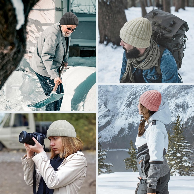 PFFY Warm Winter Knit Beanie Hat Skull Cap Beanies for
