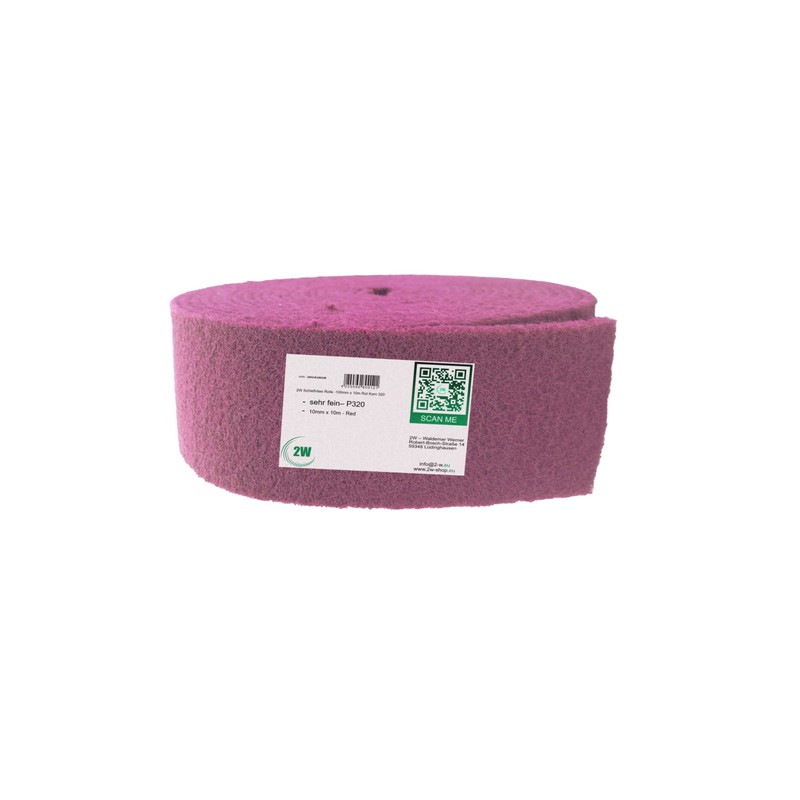 2W Sanding Fleece Roll 100 mm x 10 m Red