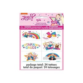 Unique JoJo Siwa Assorted Temporary Tattoos (Pack of 24) - Multicolor Designs Party Favors & Giveaways
