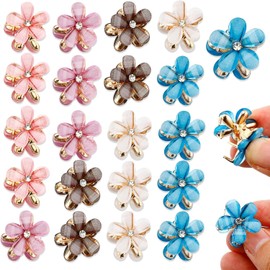 Mini Flower Hair Clips - 20Pcs Diamond Claw Clips, Small Pearl Barrettes, Daisy Fashion Hair Accessories