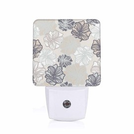 Chrobak LED Night Light,Romantic Flower Floral Pattern LED Night Light Plug into Wall with Dusk to Dawn Light Sensor White Energy Efficient Nightlight for Bedroom Bathroom Hallway Living Room Kitchen