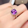 Unbranded 18K White Gold Plated Adjustable Purple Crystal Amethyst Ring