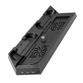 KONTONTY Multifunctional Vertical Stand Cooling Fans and Dual Usb Charging Ports for Space-saving Design to Prevent Overheating and Keep Your Console Cool