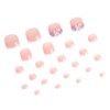 24 Pcs White French Press On Toenails YEFIUO Acrylic Pink