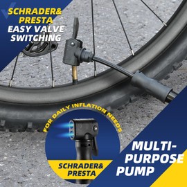 West Biking Bike Pump - Quick and Efficient Bicycle Pump for ‌MTB, Versatile Cycle Pump, Durable Bike Tyre Pump for Everyday Riding, Schrader Valve and Presta Valve Pump