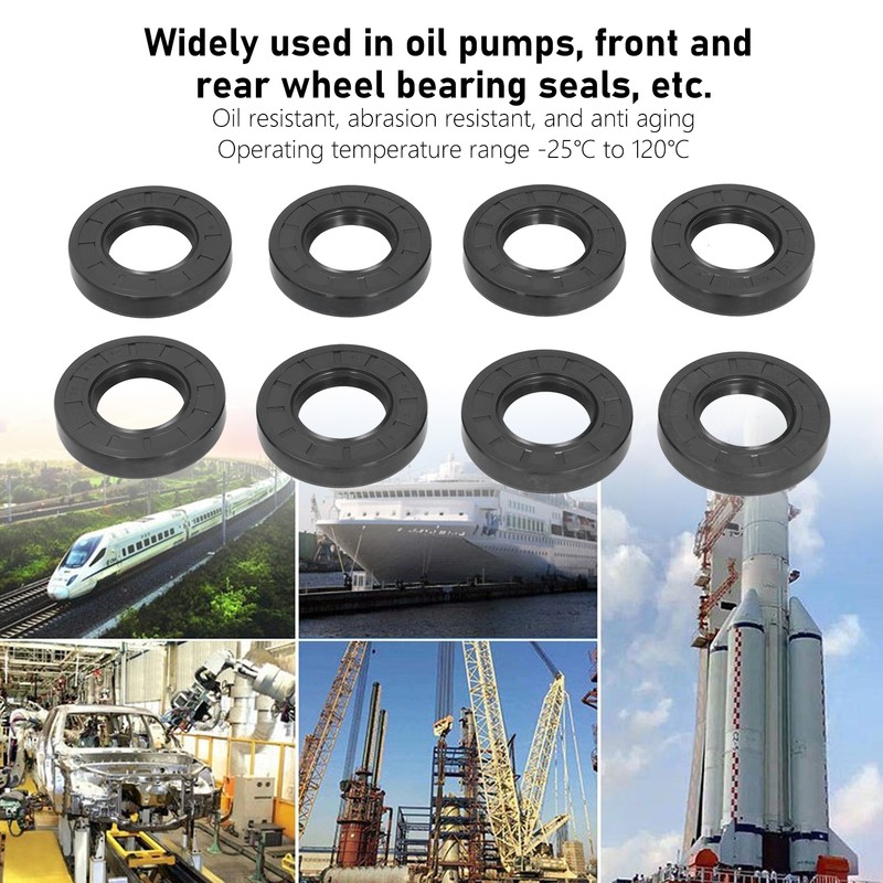 8Pcs Shaft Seals O Type Oil Resistance Industrial Mechanical Bearing
