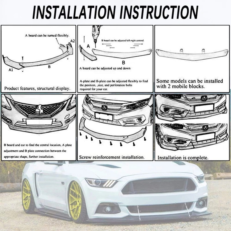 KEEPDSGN For Ford Taurus SHO SEL Front Bumper Lip Spoiler