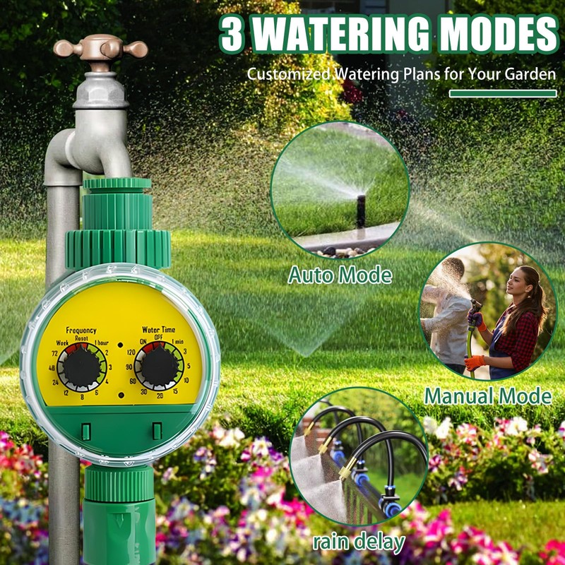 SULIVES Garden Irrigation Timer, Automatic Electronic Hose Watering Timer, Programmable