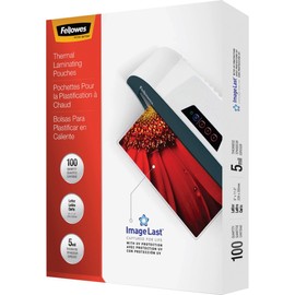 Fellowes Thermal Laminating Pouches, ImageLast, Jam Free, Letter Size, 5 Mil, 100 Pack (52040)