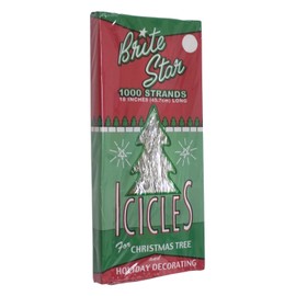 1000ct Silver Tinsel Icicle Strand Christmas Decorations 18"