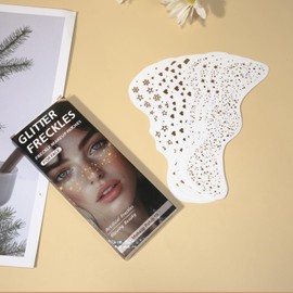 Waterproof Glitter Freckles Makeup Patches, 8 Pack, Face Decorative Stickers for Parties and Festivals