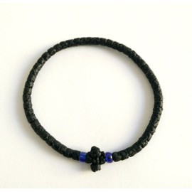 IconsGr Handmade Christian Orthodox Greek Chotki, Komboskoini, Prayer Rope Thin Black