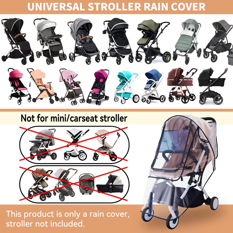 Bemece Stroller Rain Cover, Universal Stroller Accessory, Baby Travel Weather