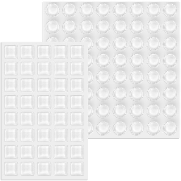 104 Pcs Cylinder and Cube Cabinet Door Bumper， Clearly Bumpers