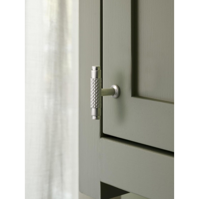 SORWDUERM 10 Pack Brushed Nickel Knurled Cabinet Knobs 2 inch(50mm)