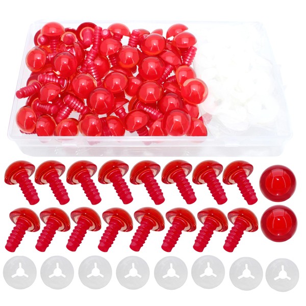 100Pcs Safety Eyes and Washers for Amigurumi Crochet - Thalinfayi