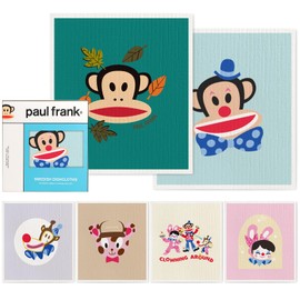 Paul Frank Swedish Dishcloths for Kitchen - 6 Pack, Cartoon Reusable Paper Towels Washable, Absorbent Swedish Dish Cloths, Non-Scratch Cellulose Sponge Cloths No Odor, Biodegradable Cleaning Cloths