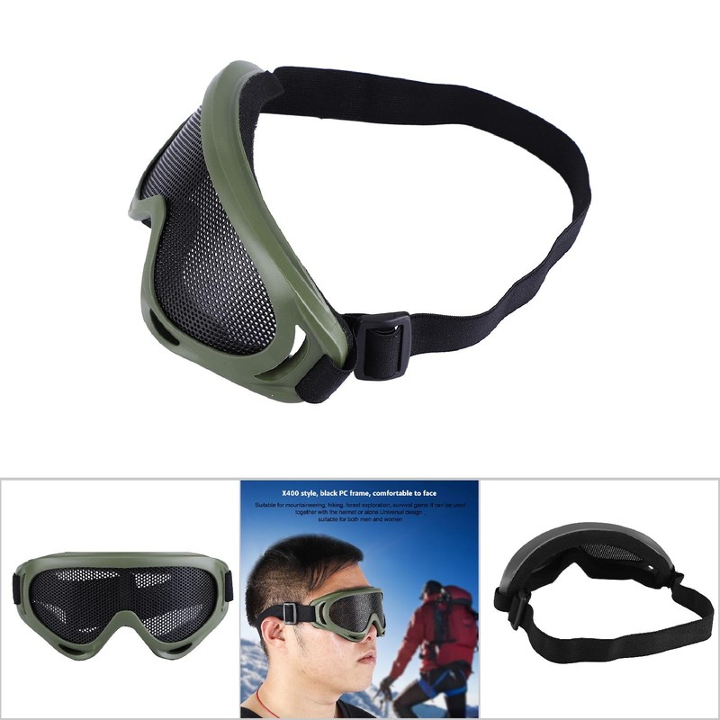 X400 Tactics Mesh Goggles Steel Lenses Sunglass Outdoor Paintball Eyewear