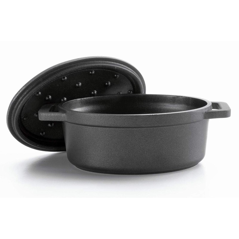 Lacor Cast Aluminium Oval Casserole, Black, One Size, 12 x
